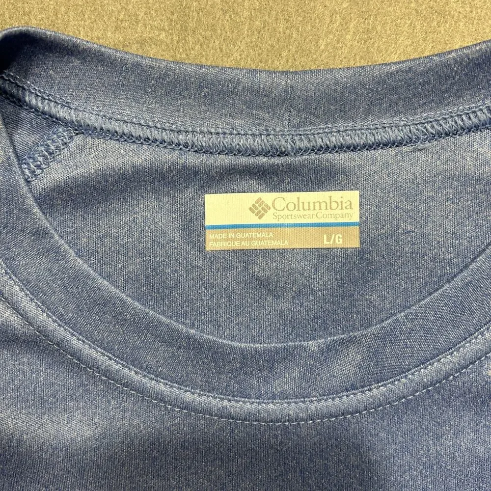 Columbia PFG Base Layer T-Shirt Men's Large Blue Lightweight L/S